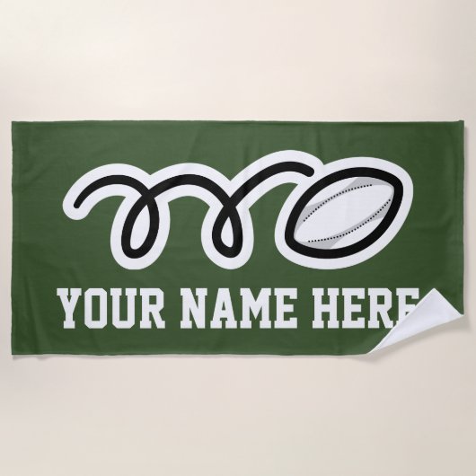 Aangepaste badhanddoek sportcadeau voor rugby spel (Voorkant)