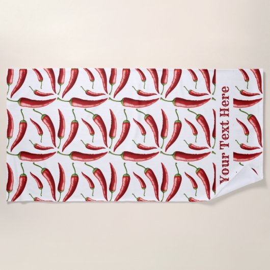 Aangepaste badhanddoek voor Chili Peppers (Voorkant)