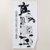 Aangepaste badhanddoek voor Cute Cats & Dogs (Voorkant)