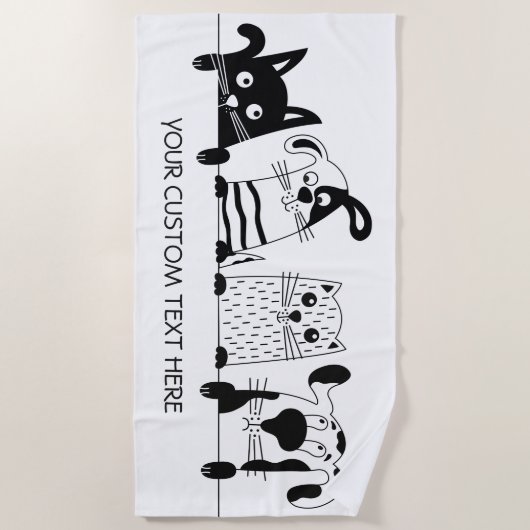 Aangepaste badhanddoek voor Cute Cats & Dogs (Voorkant)