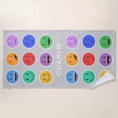 Aangepaste badhanddoek voor Cute Smileys (Voorkant)