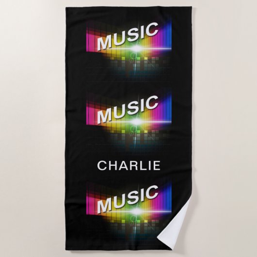 Aangepaste badhanddoek voor muziekillustratie (Voorkant)