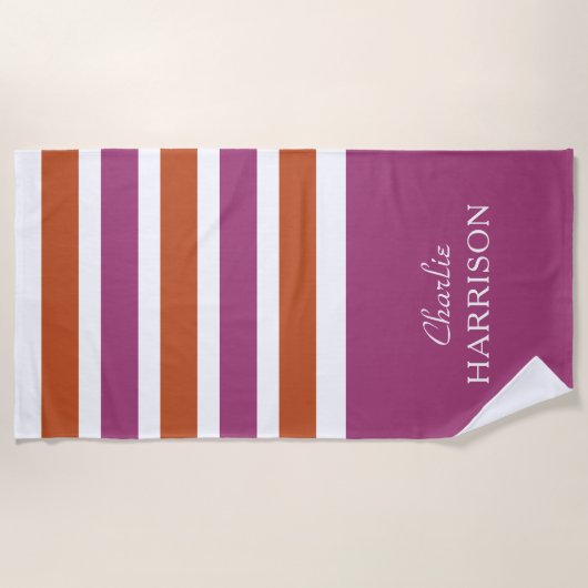 Aangepaste badhanddoek voor Stripes Pattern (Voorkant)