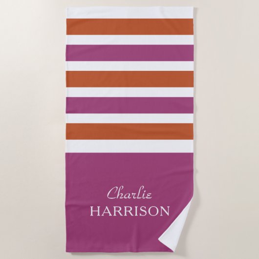 Aangepaste badhanddoek voor Stripes Pattern (Voorkant)