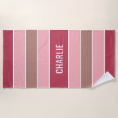 Aangepaste badhanddoek voor Stripes Pattern (Voorkant)