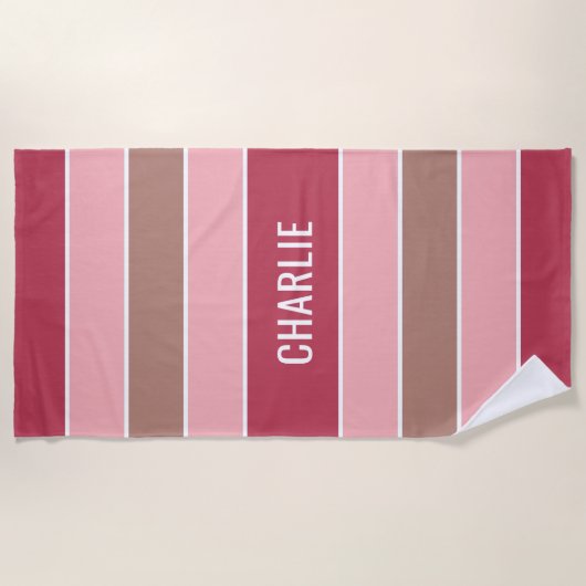 Aangepaste badhanddoek voor Stripes Pattern (Voorkant)