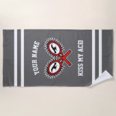 Aangepaste badhanddoek voor tennisser | Kus mijn a (Voorkant)