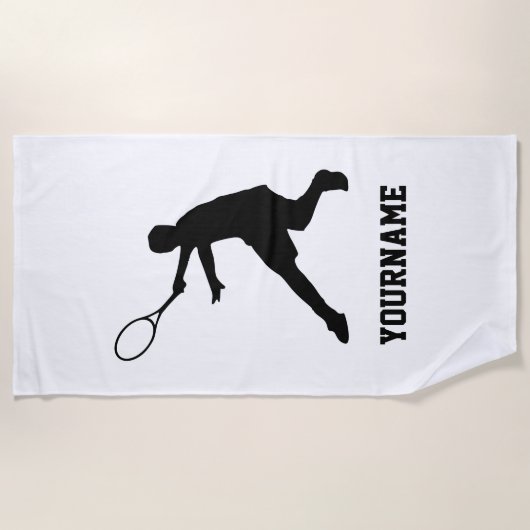 Aangepaste badhanddoek voor tennisspeler & coach (Voorkant)