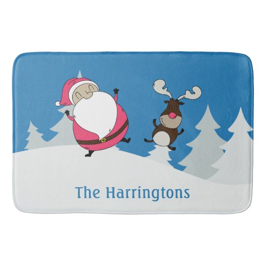 Aangepaste badmatten voor de kerstman en rendier (Voorkant)