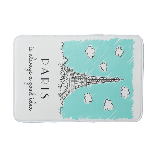 Aangepaste badmatten voor Eiffel Tower Illustratie (Voorkant)