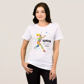 Aangepaste Badminton Koningin Kleurrijke Abstracte Tri-Blend Shirt (Voorkant volledig)