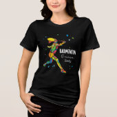 Aangepaste Badminton Koningin Levendig Abstracte S Tri-Blend Shirt (Voorkant)