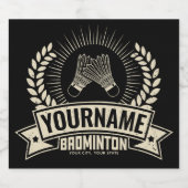 Aangepaste Badminton Player Name Racquet Sports Bier Etiket (Enkel label)