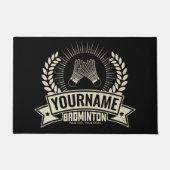 Aangepaste Badminton Player Name Racquet Sports Deurmat (Voorkant)