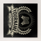 Aangepaste Badminton Player Name Racquet Sports Legpuzzel (Horizontaal)