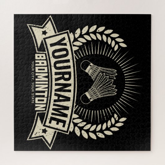 Aangepaste Badminton Player Name Racquet Sports Legpuzzel (Horizontaal)