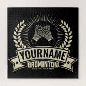 Aangepaste Badminton Player Name Racquet Sports Legpuzzel (Verticaal)