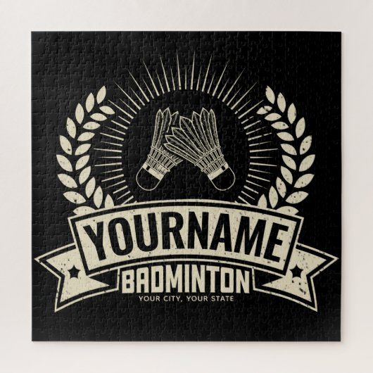 Aangepaste Badminton Player Name Racquet Sports Legpuzzel (Verticaal)