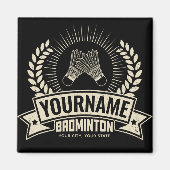 Aangepaste Badminton Player Name Racquet Sports Magneet (Voorkant)