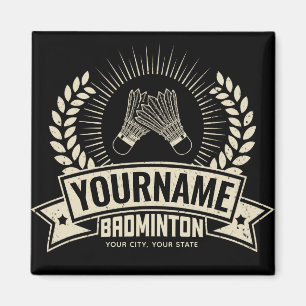 Aangepaste Badminton Player Name Racquet Sports Magneet