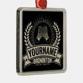 Aangepaste Badminton Player Name Racquet Sports Metalen Ornament (Rechts)