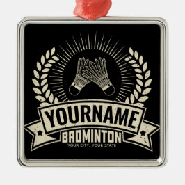 Aangepaste Badminton Player Name Racquet Sports Metalen Ornament