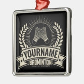 Aangepaste Badminton Player Name Racquet Sports Metalen Ornament (Links)