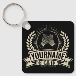 Aangepaste Badminton Player Name Racquet Sports Sleutelhanger