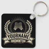 Aangepaste Badminton Player Name Racquet Sports Sleutelhanger (Achterkant)