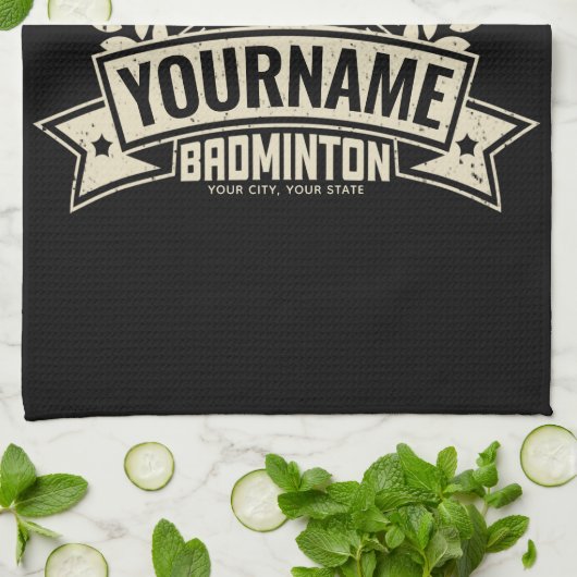 Aangepaste Badminton Player Name Racquet Sports Theedoek (Gevouwen)