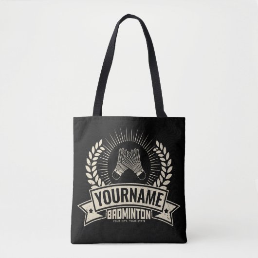 Aangepaste Badminton Player Name Racquet Sports Tote Bag (Voorkant)