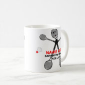 Aangepaste badmintonspeler voor het leven koffiemok (Voorkant rechts)