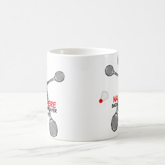 Aangepaste badmintonspeler voor het leven koffiemok (Center)