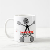 Aangepaste badmintonspeler voor het leven koffiemok (Links)
