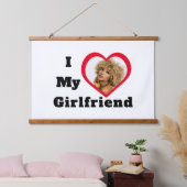 Aangepaste Bae-foto Ik hou van mijn Vriendin Hangend Wandkleed (Slaapkamer)