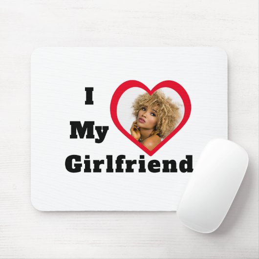 Aangepaste Bae-foto Ik hou van mijn Vriendin Muismat (Met muis)