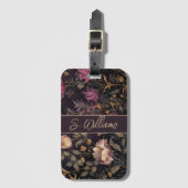 Aangepaste Bagage label met Dark Flower Pattern (Voorkant (verticaal))