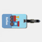 Aangepaste bagagelabel voor kinderen met trein (Achterkant horizontaal)