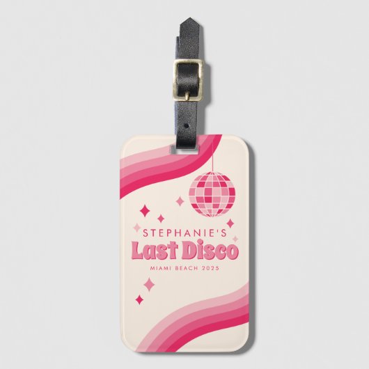 Aangepaste bagagelabel voor laatste disco vrijgeze (Voorkant (verticaal))