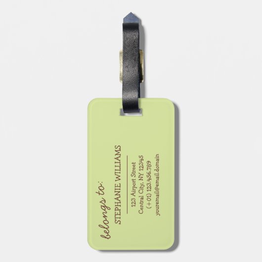 Aangepaste bagagelabel voor Moeder & Baby Luiaard (Achterkant verticaal)