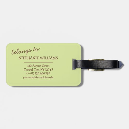 Aangepaste bagagelabel voor Moeder & Baby Luiaard (Achterkant horizontaal)