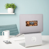 Aangepaste Bagel Cafe Fooi Pot Sticker (Laptop op bureau)