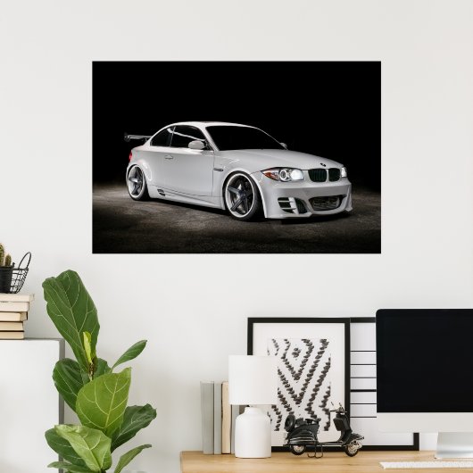 Aangepaste Bagged Widebody BMW 1 reeks Poster (Thuiskantoor)