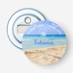 Aangepaste Bahama's vakantie strand Button Flesopener