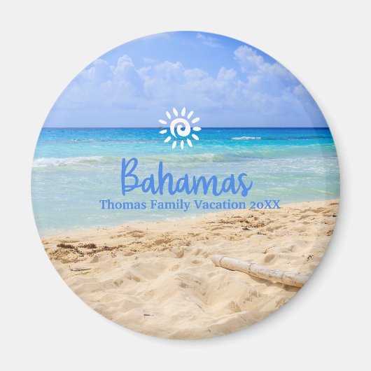 Aangepaste Bahama's vakantie strand Magneet (Voorkant)