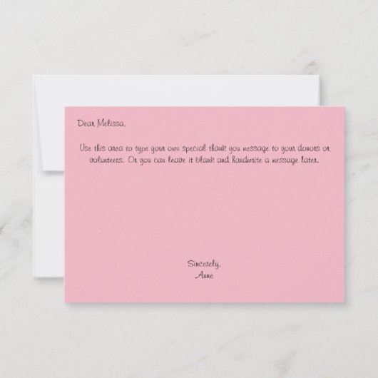 Aangepaste bake verkoop Fundraiser Hartelijk dank  Bedankkaart (Achterkant)