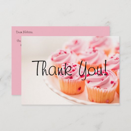 Aangepaste bake verkoop Fundraiser Hartelijk dank Bedankkaart (Voorkant / Achterkant)