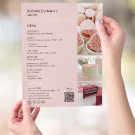 Aangepaste Bakery Photo QR Social Media Icons Menu