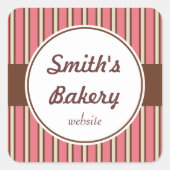 Aangepaste Bakery Stripes Stickers (Voorkant)