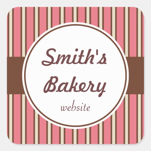 Aangepaste Bakery Stripes Stickers (Voorkant)